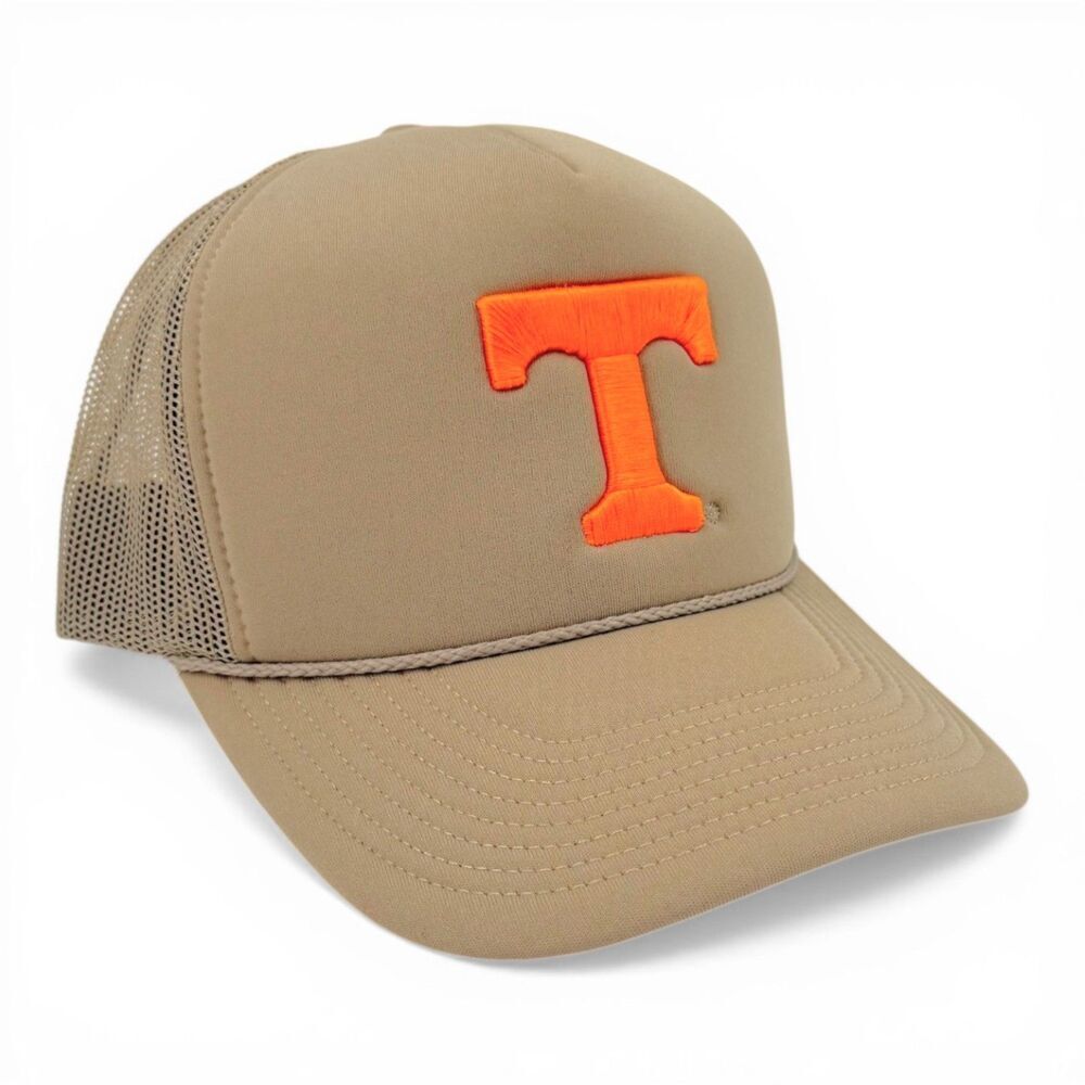 NEW '47 Brand Men's Tennessee Volunteers Foam Mesh Trucker Snapback Hat Khaki